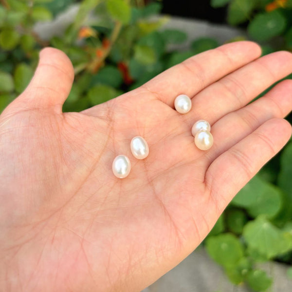 10pcs Natural AAAA Grade High Luster Half Drilled Teardrop Pearls Beads, White Cultured Freshwater Pearls, 8-9mm, Hole ID 0.85mm, PT4-89