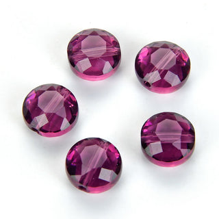25pcs Adabele Austrian Faceted Flat Round Coin Crystal Beads #5052, Amethyst, 8mm, Hole ID 1mm, SSMR811