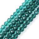 140pcs Creative Club Faceted Round Crystal Glass Beads, Emerald Green, 8mm, Hole ID 1mm, CC2R824