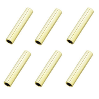 100pcs Tarnish Resistant Small Tiny Straight Tubes, 18K Yellow Gold Plated Brass, 5x2mm, Hole ID 1.3mm, BF31-2