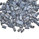 10g Miyuki Half Tila Seed Beads 5x2.3mm, Matte Metallic Silver Grey (HTL-2002)