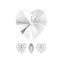 20pcs Top Drilled Valentine Heart Drop Crystal Beads, April Diamond Clear AB Birthstone Beads, 10mm, Hole ID 1mm, BB15-4