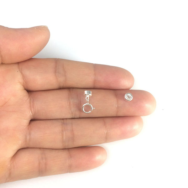 2 Sets 925 Sterling Silver Small Strong Magnetic Clasps, with Springring Clasp, SS489-1