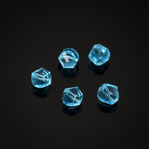 24pcs Adabele Austrian Faceted Helix Spiral Irregular Crystal Beads #5020, Aquamarine Blue, 8mm, Hole ID 1.1mm, SSH-810