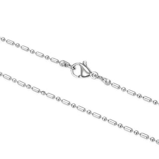 5pcs 304 Stainless Steel 1.5mm Long Short Beaded Chain Necklaces (18 Inch/20 Inch/22 Inch)