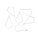50pcs Kite Shape Beading Hoops, Sterling Silver Plated Brass, 0.7mm/21 gauge, 58mm Long, CF130-4