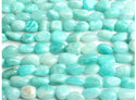 Natural Amazonite Amazonstone Gemstone Oval Tumbled Pebble Beads, Irregular, 6mm to 8mm, Hole ID 1mm, 15 Inch/1 Strand, GZ11-45