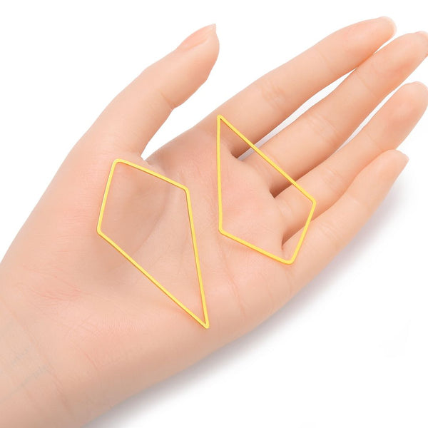 10pcs 60mm Large Kite Shape Beading Links, Tarnish Resistant, 18K Yellow Gold Plated Brass, BFW-A21