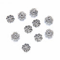200pcs Heart Petal Flower Bead Caps, 8mm Bead End Caps, Antique Silver, MC-AB11