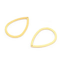 20pcs Raw Brass Large Teardrop Pear Pendant Drops, 36mm Connector, Unplated/Uncoated, CX-A38