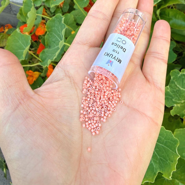 30g Miyuki Delica 11/0 Seed Beads, Opaque Peach DB1363