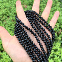 200pcs Creative Club Faceted Round Crystal Glass Beads, Jet Black, 6mm (0.24 inch), Hole ID 1mm, CC2R623