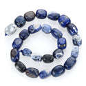 Natural Blue Sodalite Gemstone Tumbled Nugget Beads, Irregular, 10mm-13mm, Hole ID 1mm, 1 Strand/15 Inch, GZ4-5