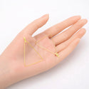 10pcs Tarnish Resistant Triangle Beading Hoops, 18K Yellow Gold Plated Brass, 50x35mm, 0.7mm/21 Gauge, BF130-3