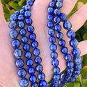 Natural Blue Lapis Lazuli Gemstone Round Beads, 15 Inch/1 Strand, Size Selections: 6mm/8mm/10mm