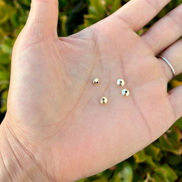 20pcs Real 1/20 14K Gold Filled Small Tiny Saucer Rondelle Beads, Size Selections: 3.6mm/4.5mm