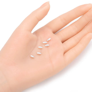 20pcs 925 Sterling Silver Oval Rice Spacer Beads, Size Selections: 5.5x3mm, 7x4mm, 8x6mm