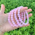 1 Strand Stretch Natural Pink Rose Quartz Beaded Gemstone Bracelet, 8mm Bead, Length Selections: 7 inch/7.5 inch/8 inch/8.5 inch