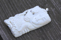 1pc Beautiful Dragon Goddess Hand Carved White Buffalo Bone Drop Pendant, Symbol of Strength Prosperity Pendant, with Sterling Silver Bail, 2.2 Inch, BP-69