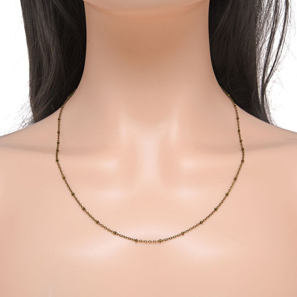 33 Feet Satellite Bead Station Cable Chain Link,  Antique Bronze Plated Copper, 2mm Bead, Thin Small Chain, CA10-E1