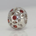 1pc Solid 925 Sterling Silver Eternity Star Bead Charm Cubic Zirconia CZ Ruby, Compatible with Pandora All Other Charm Bracelet, EC299