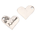 20pcs Heart of Kindness Charms 21mm One Sided Heart Drop Pendants, Antique Silver, MC-D26