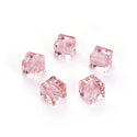 24pcs Adabele Austrian Faceted Cube Crystal Beads #5601, Light Padparadscha Pink, Size Selections: 4mm/6mm/8mm