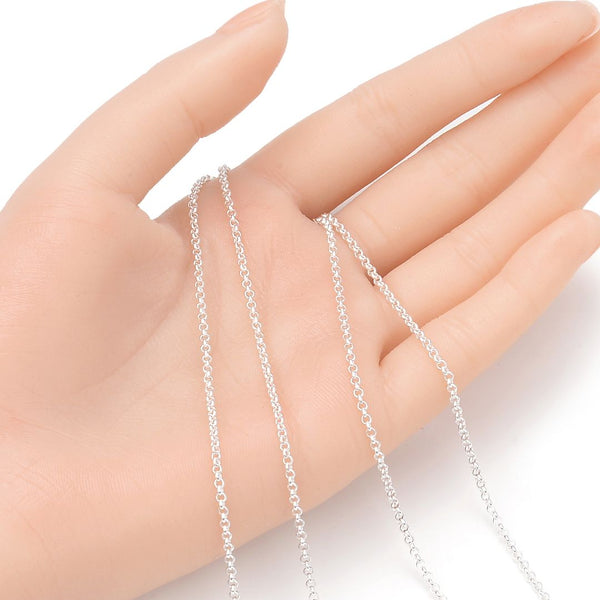 5 Feet 925 Sterling Silver Unfinished Rolo Belcher Chain Links, 2mm, SSK-A3