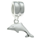 Cute Real Solid Sterling Silver Dolphin Charm Bead, Compatible with Pandora All Other Charm...