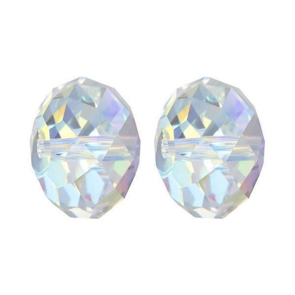 24pcs Adabele Austrian Faceted Rondelle Crystal Beads #5040, Crystal Clear AB, Size Selections: 6x4mm, 8x6mm, 10x8mm