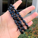 1 Strand Stretch Natural Black Tourmaline Free Form Gemstone Bracelet, 7-10mm Beads, Length Selections: 7 inch/7.5 inch