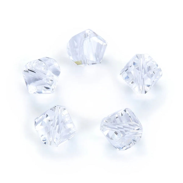 24pcs Adabele Austrian Faceted Helix Spiral Irregular Crystal Beads #5020, Crystal Clear, 8mm, Hole ID 1.1mm, SSH-801