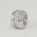 1pc Solid 925 Sterling Silver April Birthstone Cubic Zirconia Bead Charm, Compatible with Pandora All Other Charm Bracelet, EC78