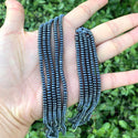 Grade A Natural Black Hematite Gemstone Rondelle Beads, 2 Strands/380pcs Beads, 4x2mm/Small, Hole ID 1mm, GFC7-1
