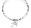 1pc 925 Sterling Silver Letter M Charm, Tarnish Resistant Rhodium Plated, Cubic Zirconia CZ Name Initial Pendant Drop,SSP-C13