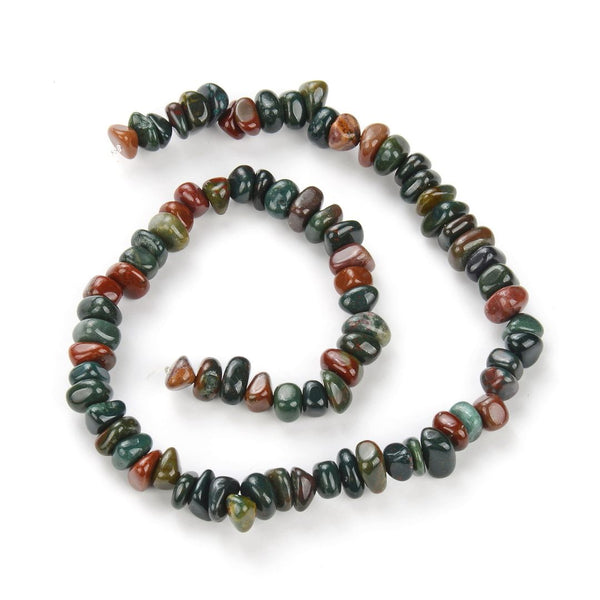Natural Grade A Indian Agate Gemstone Smooth Tumbled Pebble Beads, Irregular, 8mm-10mm, Hole ID 1mm, 1 Strand/15 Inch, GZ3-11