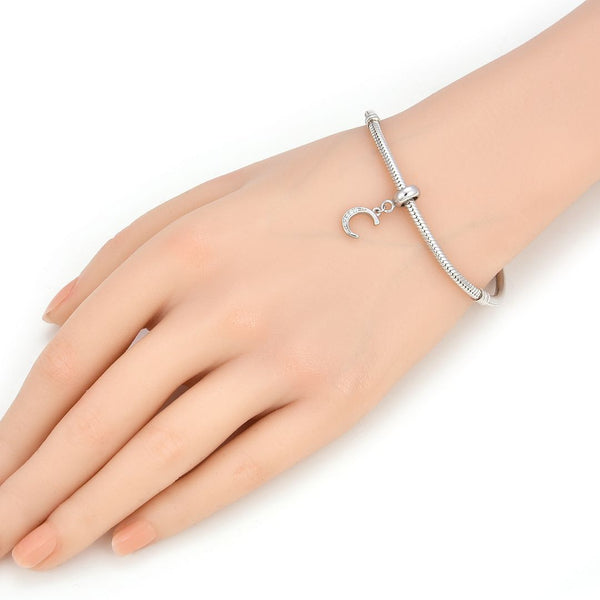 1pc 925 Sterling Silver Letter C, Alphabet Charm Pendant Drop, 18mm Long, Hole ID 4.5mm, EC3-A3