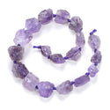 1 Strand Natural Raw Light Purple Amethyst Crystal Gemstone Beads, Medium Size Drilled Rough Nugget Stone,15 Inch GA-F2