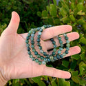 1 Strand Stretch Natural Moss Agate Beaded Gemstone Bracelet, 6mm Beads, Length Selections: 7 inch/7.5 inch/8 inch