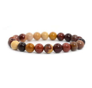 1 Strand Stretch Natural Mookaite Jasper Beaded Gemstone Bracelet, 8mm Bead, Length Selections: 7 inch/7.5 inch/8 inch/8.5 inch