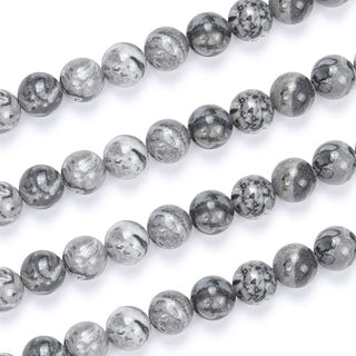 Natural Landscape Jasper Gemstone Round Beads, 1 Strand/15 Inch, Size Selections: 4mm/6mm/8mm/10mm