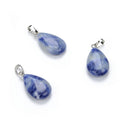 4pcs Natural Blue Sodalite Gemstone Pendants, 20x15mm Teardrop Stone Drops, G2P-T8