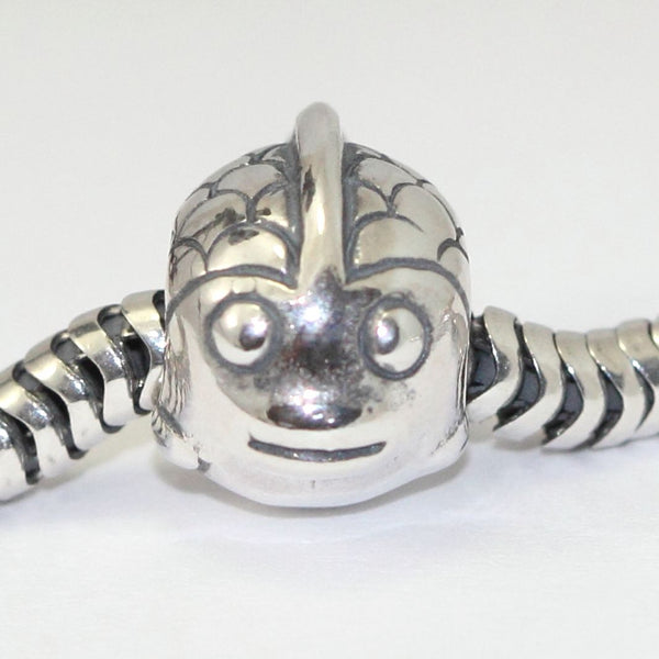 1pc Gold Plated Sterling Silver Happy Fish Charm Bead, Compatible with Pandora All Other Charm Bracelets, EC649