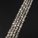 200pcs Creative Club Faceted Round Crystal Glass Beads, Silver Champagne, 6mm (0.24 inch), Hole ID 1mm, CC2R629