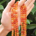 AAA Natural Orange Red Agate Gemstone Round Beads, 15 Inch/1 Strand, Size Selections: 4mm/6mm/8mm/10mm