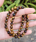 1 Strand Stretch Natural Yellow Tiger Eye Beaded Gemstone Bracelet, 8mm Bead, Length Selections: 7 inch/7.5 inch/8 inch/8.5 inch