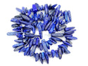 Natural Blue Lapis Lazuli Gemstone Stick Point Beads, Irregular, 7mm-23mm Long, Hole ID 1mm 1 Strand/15 Inch, GZ5-14