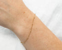 1pc 925 Sterling Silver 1.85mm Bead Station Curb Chain Bracelet, Real 18K Yellow Gold Plated, Length Selections: 6.5 inch/7 inch/7.5 inch/8 inch