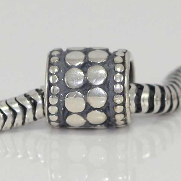 1pc Solid 925 Sterling Silver Double Ring Promise Protection Bead Charm, Compatible with Pandora All Other Charm Bracelet, EC117