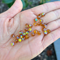 25pcs Adabele Austrian Faceted Round Crystal Beads #5000, Amber Topaz AB, Size Selections: 6mm/8mm